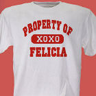 Property of My Valentine Personalized T-shirt